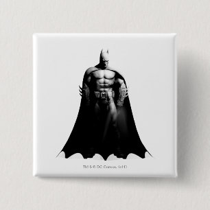 Badge Carré 5 Cm Arkham City   Batman Black and White Wide Pose