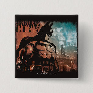 Badge Carré 5 Cm Arkham City Batman Médias mixtes
