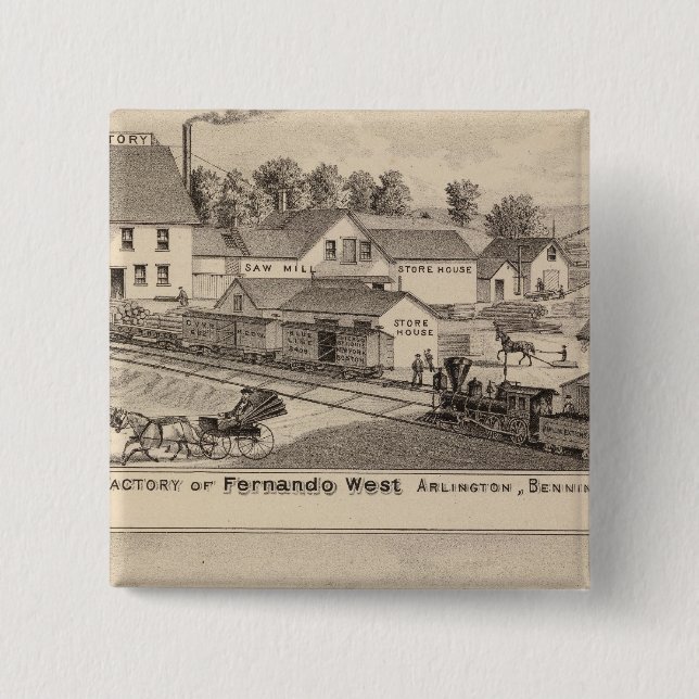 Badge Carré 5 Cm Arlington Vermont (Devant)