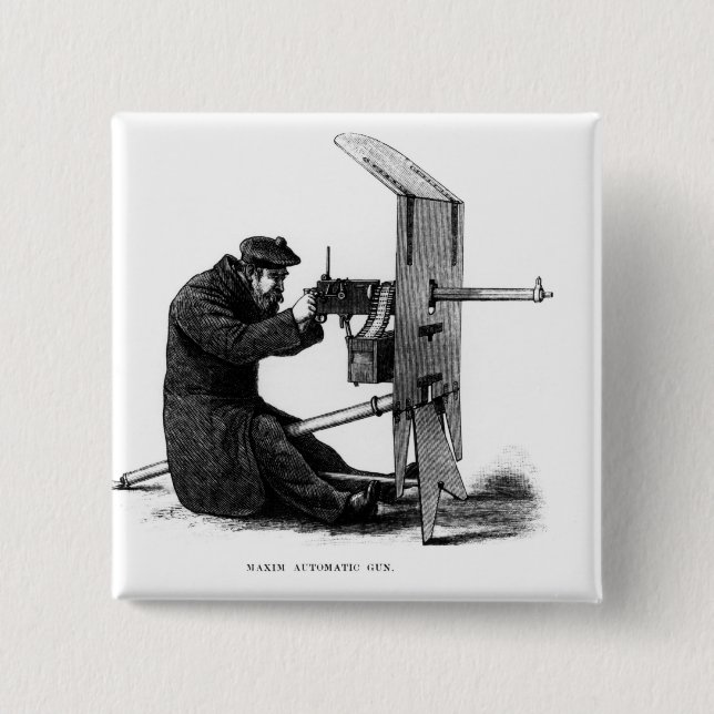 Badge Carré 5 Cm Arme à feu automatique de maxime (Devant)