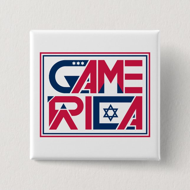 Badge Carré 5 Cm Armée d'Amérique. Jeu (Devant)