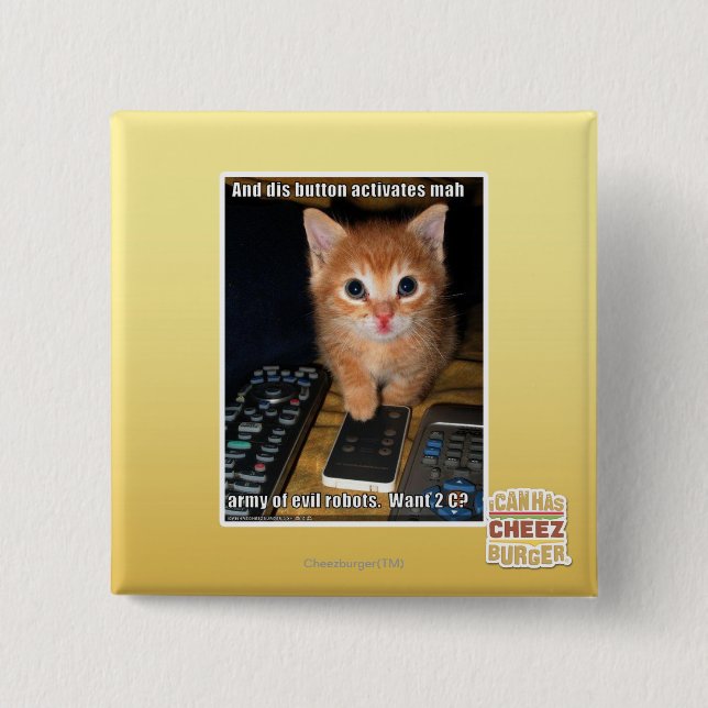 Badge Carré 5 Cm Armée des robots malfaisants (Devant)