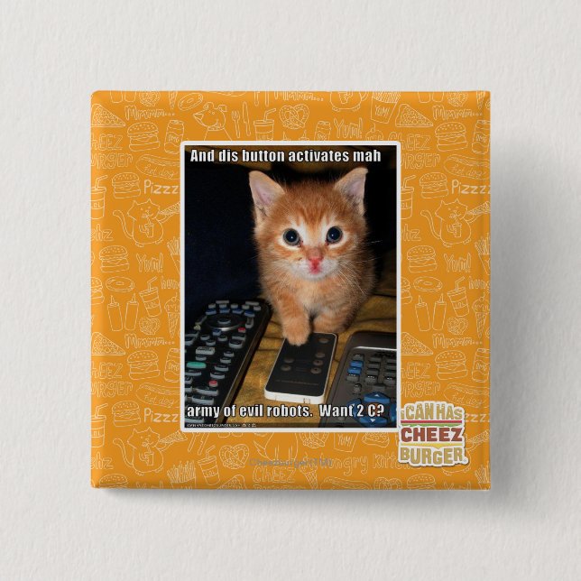 Badge Carré 5 Cm Armée des robots mauvais (Devant)