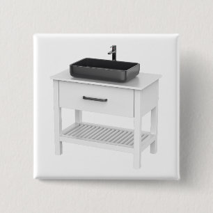 Badge Carré 5 Cm Armoire de lavabo avec évier et robinet