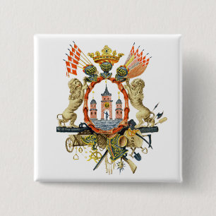 Badge Carré 5 Cm Armoiries de Copenhague