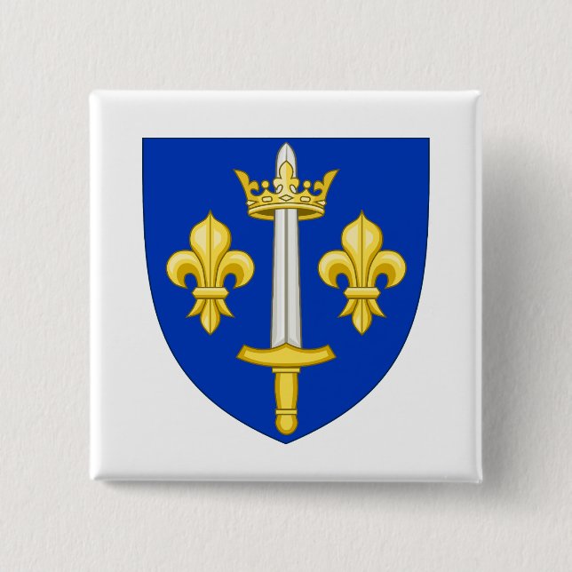 Badge Carré 5 Cm Armoiries de Jeanne d'Arc (Devant)