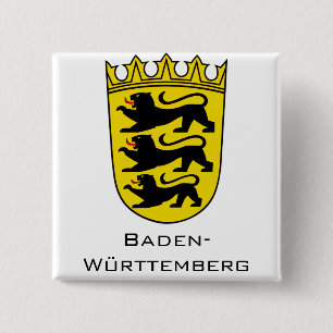 Badge Carré 5 Cm Armoiries de l'État de Bade-Wurtemberg, œuvre d'ar