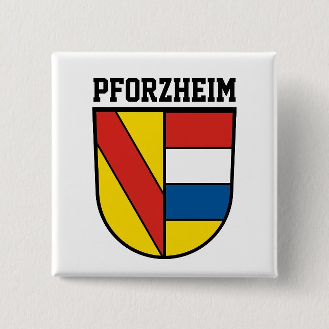 Badge Carré 5 Cm Armoiries de Pforzheim, Allemagne (Devant)