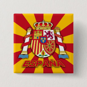Badge Carré 5 Cm Armoiries d'Espana