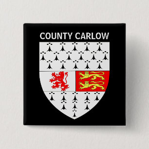 Badge Carré 5 Cm Armoiries du comté de Carlow, République d'Irlande