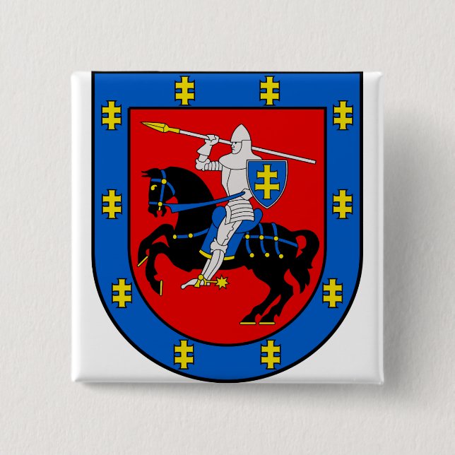 Badge Carré 5 Cm Armoiries du comté de Vilnius (Devant)