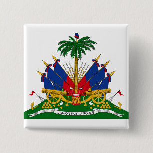 Badge Carré 5 Cm Armoiries haïtiennes (Haïti)