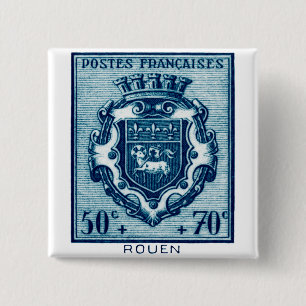 Badge Carré 5 Cm Armoiries vintages de Rennes, France