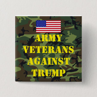 Badge Carré 5 Cm Army Veterans Against Trump Button