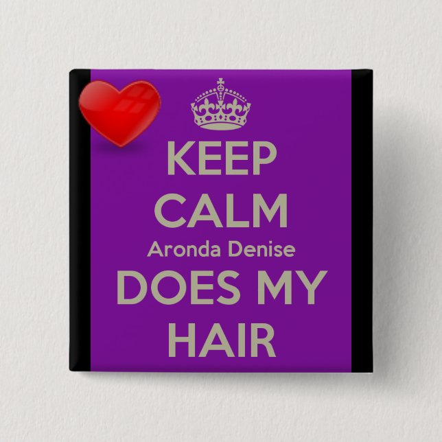 Badge Carré 5 Cm Aronda Denise fait mon Pin de cheveux (Devant)