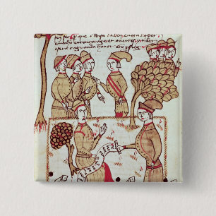 Badge Carré 5 Cm Arpenteur avec ses travailleurs