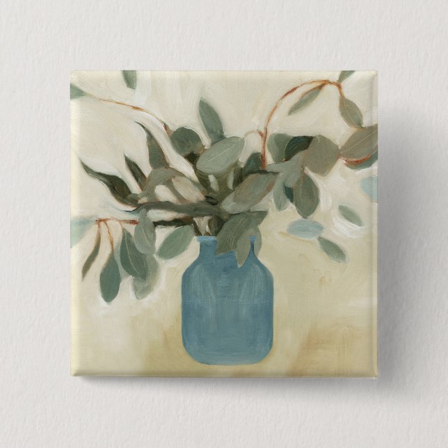 Badge Carré 5 Cm Arrangement neutre - Feuilles empilés (Devant)