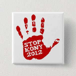 Badge Carré 5 Cm Arrêt 2012 de Kony Handprint Joseph Kony