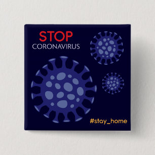 Badge Carré 5 Cm Arrêter la campagne de propagation de l'infection
