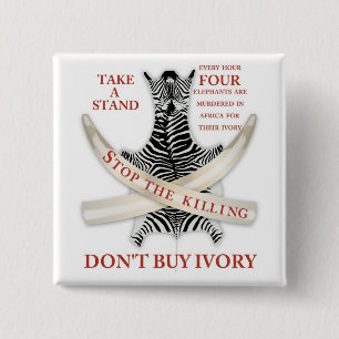 Badge Carré 5 Cm arrêter le meurtre