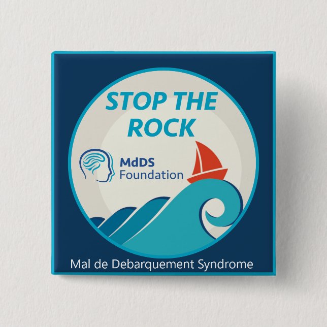 Badge Carré 5 Cm Arrêtez le bouton de carré de roche (Devant)