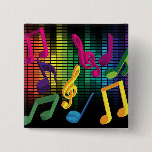 Badge Carré 5 Cm Arrière - plan de partie de musique