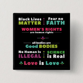 Badge Carré 5 Cm Arrière - plan noir de Pin de solidarité