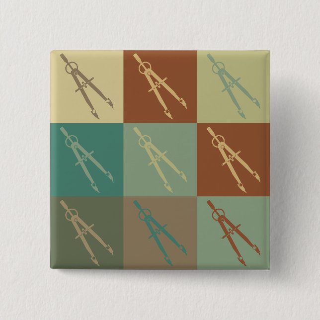 Badge Carré 5 Cm Art de bruit d'architecture (Devant)