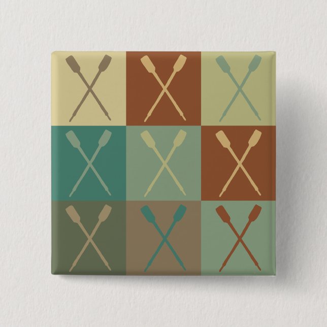 Badge Carré 5 Cm Art de bruit d'aviron (Devant)