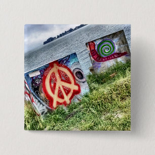 Badge Carré 5 Cm Art de graffiti génial à Berkeley en Californie