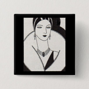 Badge Carré 5 Cm Art déco féminin en 1928