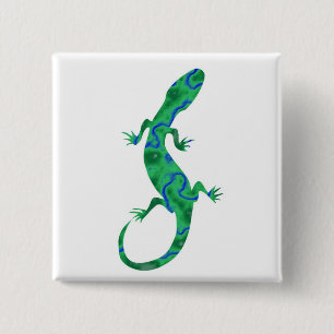 Badge Carré 5 Cm Art déco Grüner Gecko