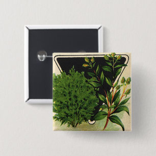 Badge Carré 5 Cm Art d'étiquette de paquet de graines vintage Marjo