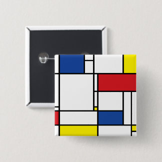 Badge Carré 5 Cm Art Moderne Géométrique Minimaliste De Stijl Mondr