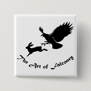Badge Carré 5 Cm Art of Falconry - Red Tail Hawk