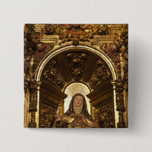 Badge Carré 5 Cm Art religieux représentant Santa Teresa
