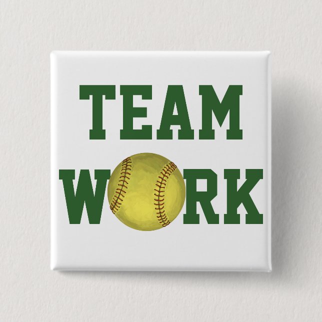 Badge Carré 5 Cm Art Softball Peint (Devant)