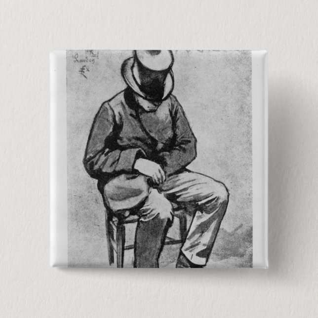 Badge Carré 5 Cm Arthur Rimbaud (Devant)