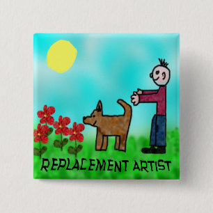 Badge Carré 5 Cm Artiste de remplacement