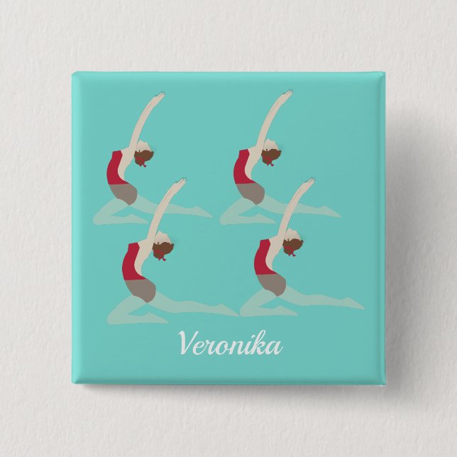 Badge Carré 5 Cm Artistic Swimming (Devant)