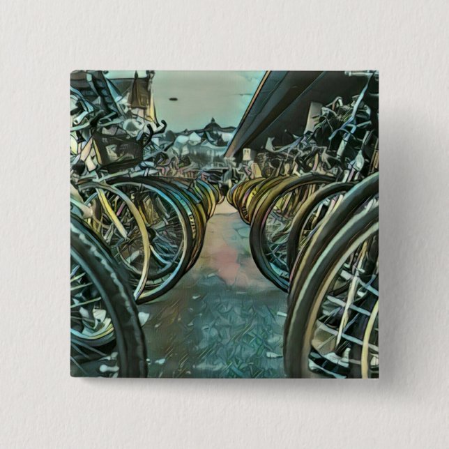 Badge Carré 5 Cm artwork cyclable vintage (Devant)
