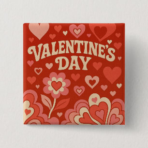 Badge Carré 5 Cm Artworks de la Saint-Valentin des années 70