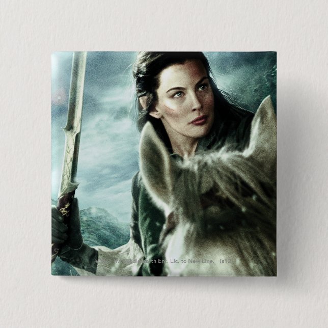 Badge Carré 5 Cm ARWEN™ en neige et épée (Devant)