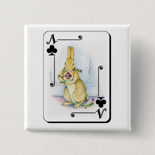 Badge Carré 5 Cm As de trèfle