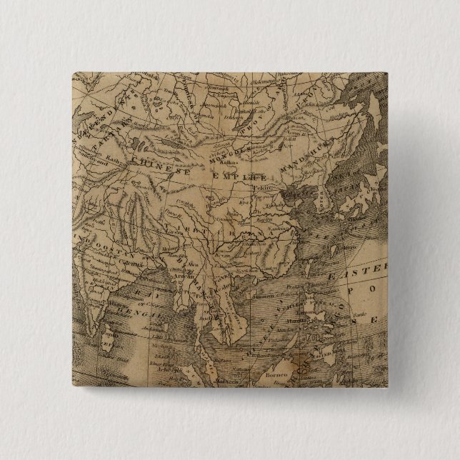 Badge Carré 5 Cm Asie (Devant)