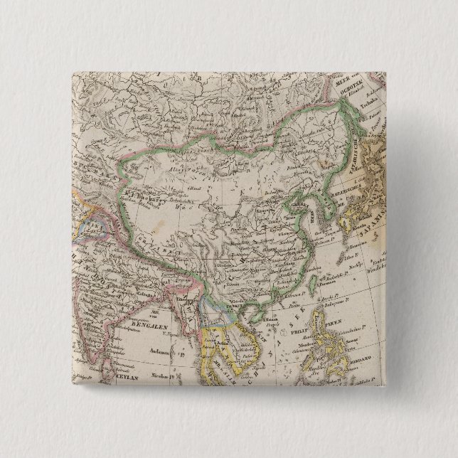 Badge Carré 5 Cm Asie 13 (Devant)