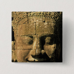 Badge Carré 5 Cm Asie, Cambodge, Siem Reap. Angkor Thom, têtes de 2