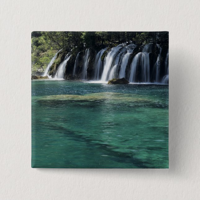 Badge Carré 5 Cm Asie, Chine, province du Sichuan, Jiuzhaigou (Devant)