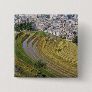 Badge Carré 5 Cm Asie, Chine, province du Yunnan, Jinping. Jinping