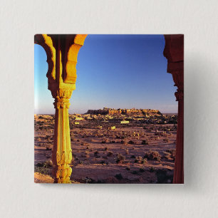 Badge Carré 5 Cm Asie, Inde, Rajasthan, Jaisalmer. La vue depuis
